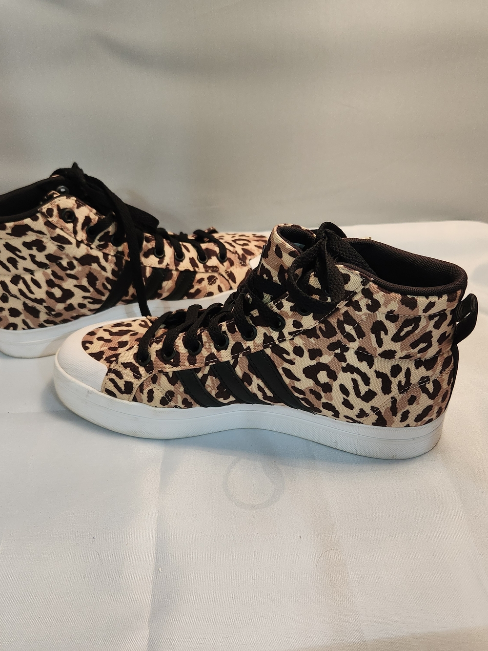 adidas Leopard Print High-Top Sneakers - Black & Tan